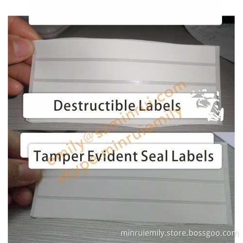 Custom Destructible Labels As Security Sealing Stickers,tamper Evident Labels In Rolls,fragile Destructive Labels